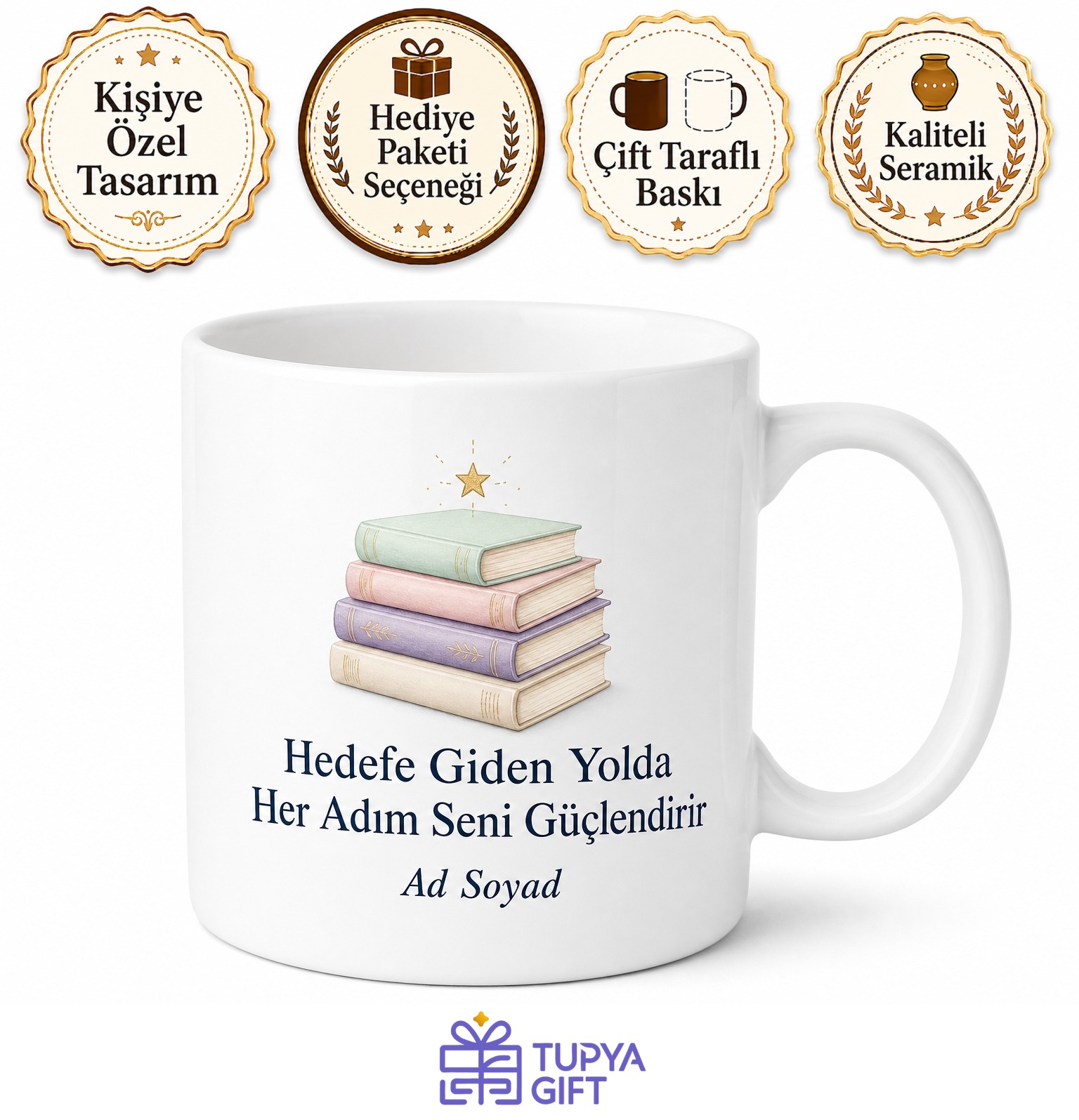 Sınava Hazırlanan Öğrenci İçin Özel Tasarım Seramik Baskılı Kupa Bardak Motivasyon Hediyesi