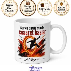 Dublör Tehlikeli Sahne Atlayışı Ateş İçinden Geçen Cesur Kupa Bardak Hediye