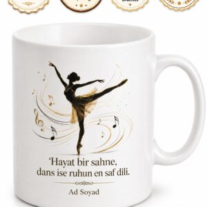 Dans Eğitmenine Hediye Ritim ve Esneklik Temalı Çay Kupası Bardak