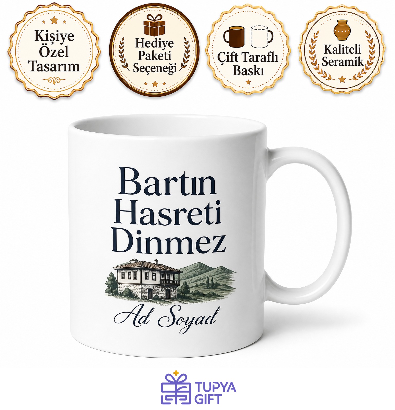 Bartın Memleket Hasreti Yazılı Kupa Bardak - Bartınlılara Özel Hediye