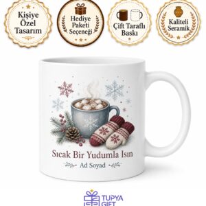 Kışa Özel Sıcak İçecek Temalı Kişiye Özel Baskılı Kupa Bardak Hediye