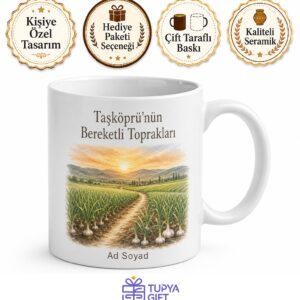 Taşköprü Sarımsak Tarlaları Kastamonu Hatırası Çay Kupası Hediye Bardak