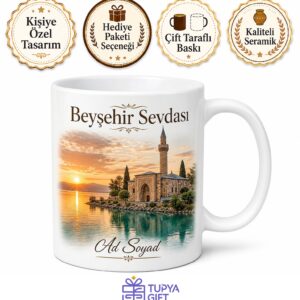 Beyşehir Gölü ve Eşrefoğlu Cami Hatıra Kupa Bardak Hediye Porselen
