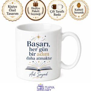 Sınav Motivasyonu Kişiye Özel Mesajlı Baskılı Kupa Bardak Öğrenci Hediyesi