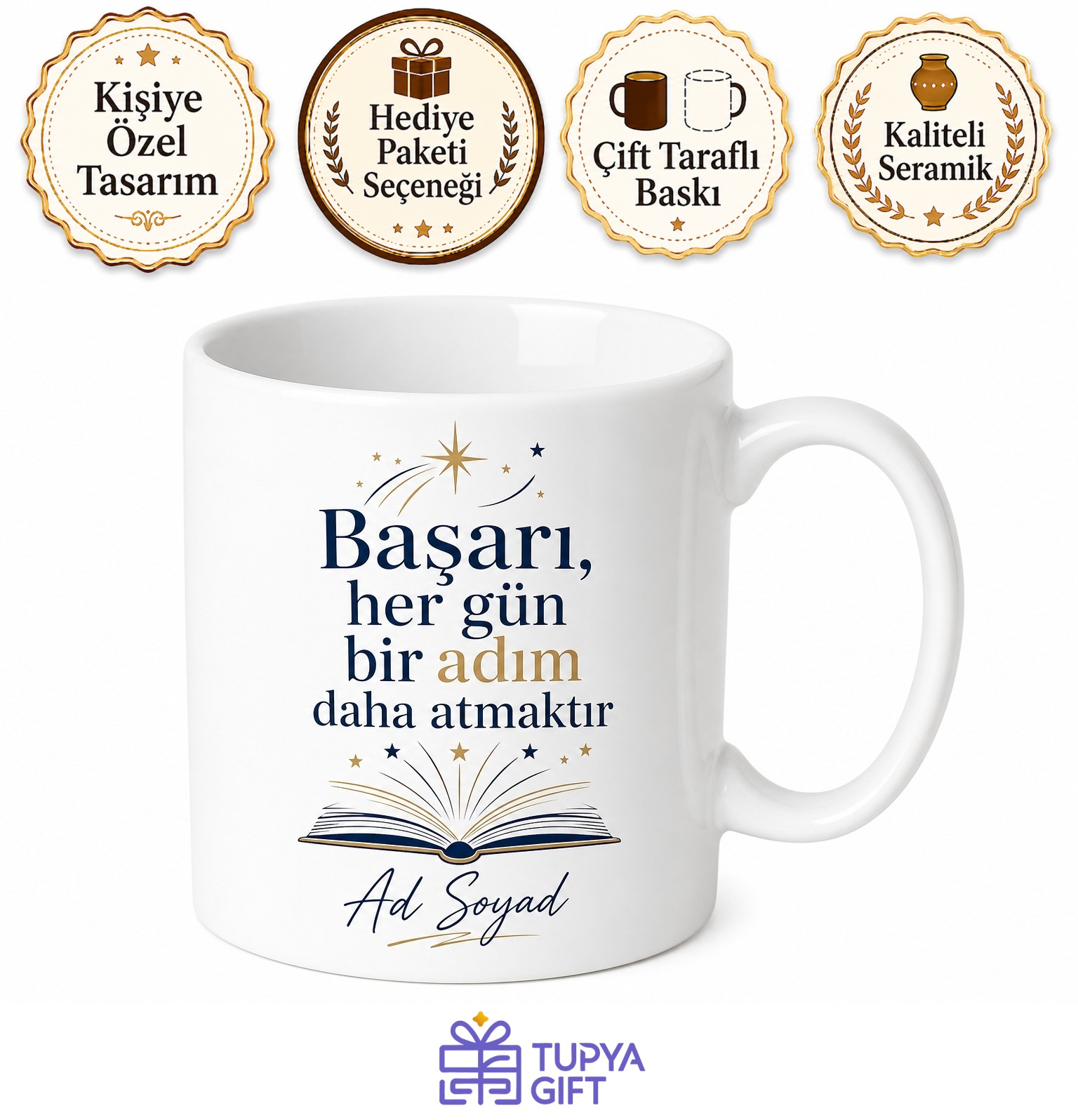 Sınav Motivasyonu Kişiye Özel Mesajlı Baskılı Kupa Bardak Öğrenci Hediyesi