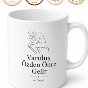 Sartre Temalı Varoluşçu Felsefe Baskılı Porselen Kupa Bardak Hediye