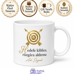 Okçuluk Olimpiyat Şampiyonu Altın Hedef Tam İsabet Temalı Baskılı Kupa Bardak Hediye