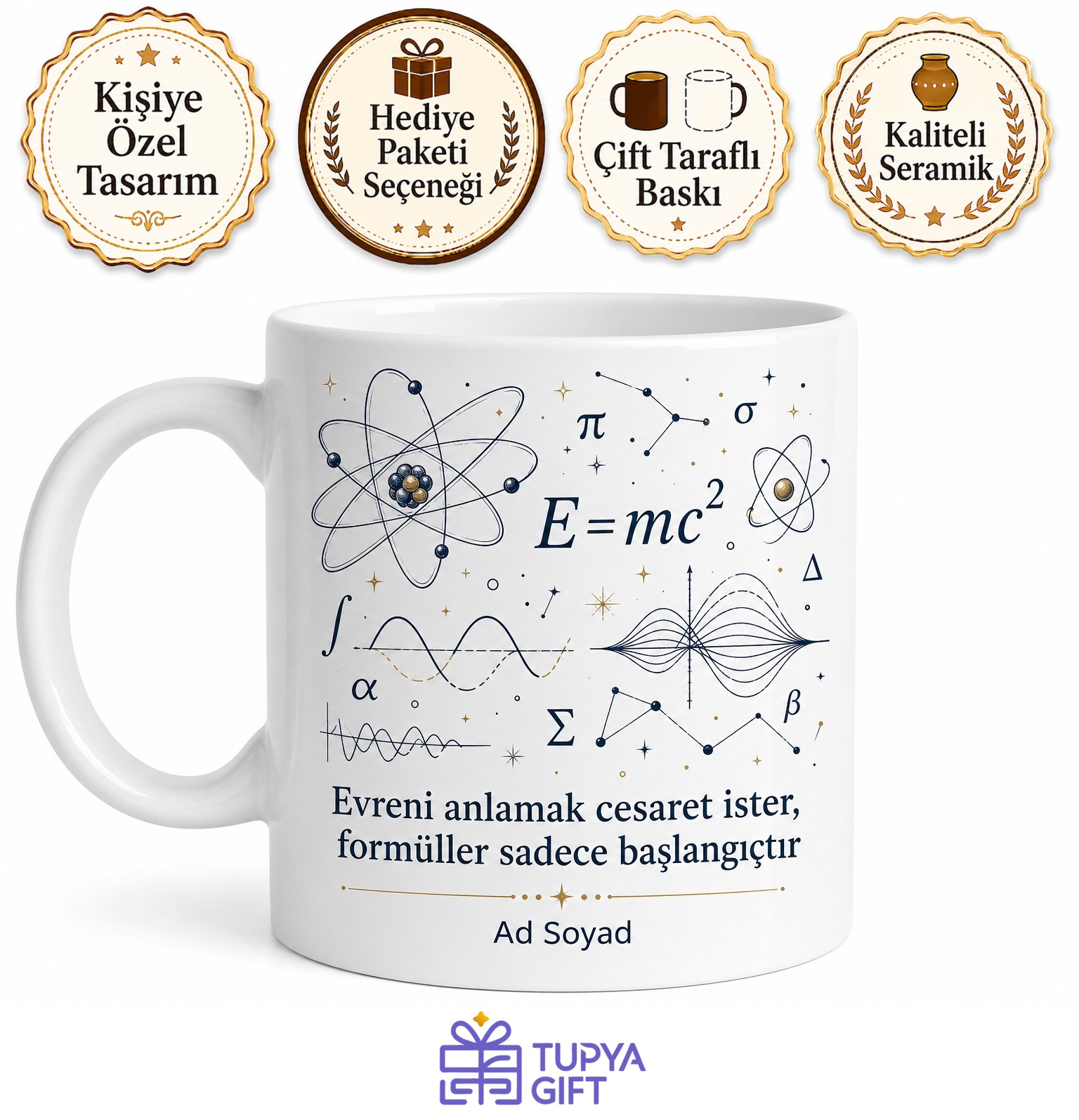 Kişiye Özel Fizik Meraklısı Kupa Bardak İsimli Hediye Fizikçi Mug
