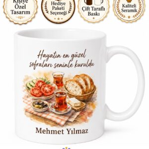 Babamla Pazar Kahvaltısı Yazılı Kupa Bardak Babalar Günü Hediyesi