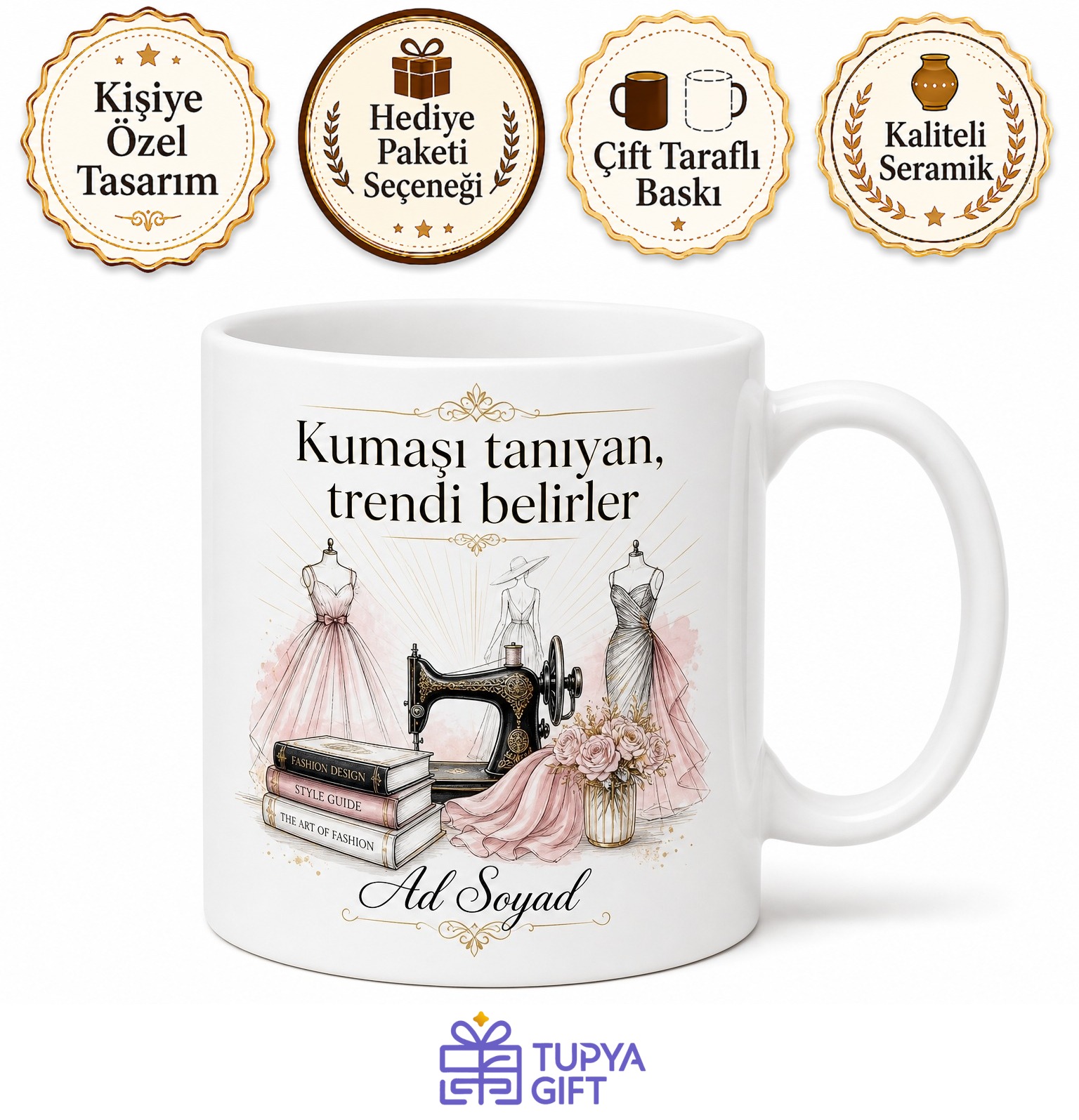 Moda Tasarım Temalı Kupa Bardak Trend Takipçisi Podyum Dikiş Hediye