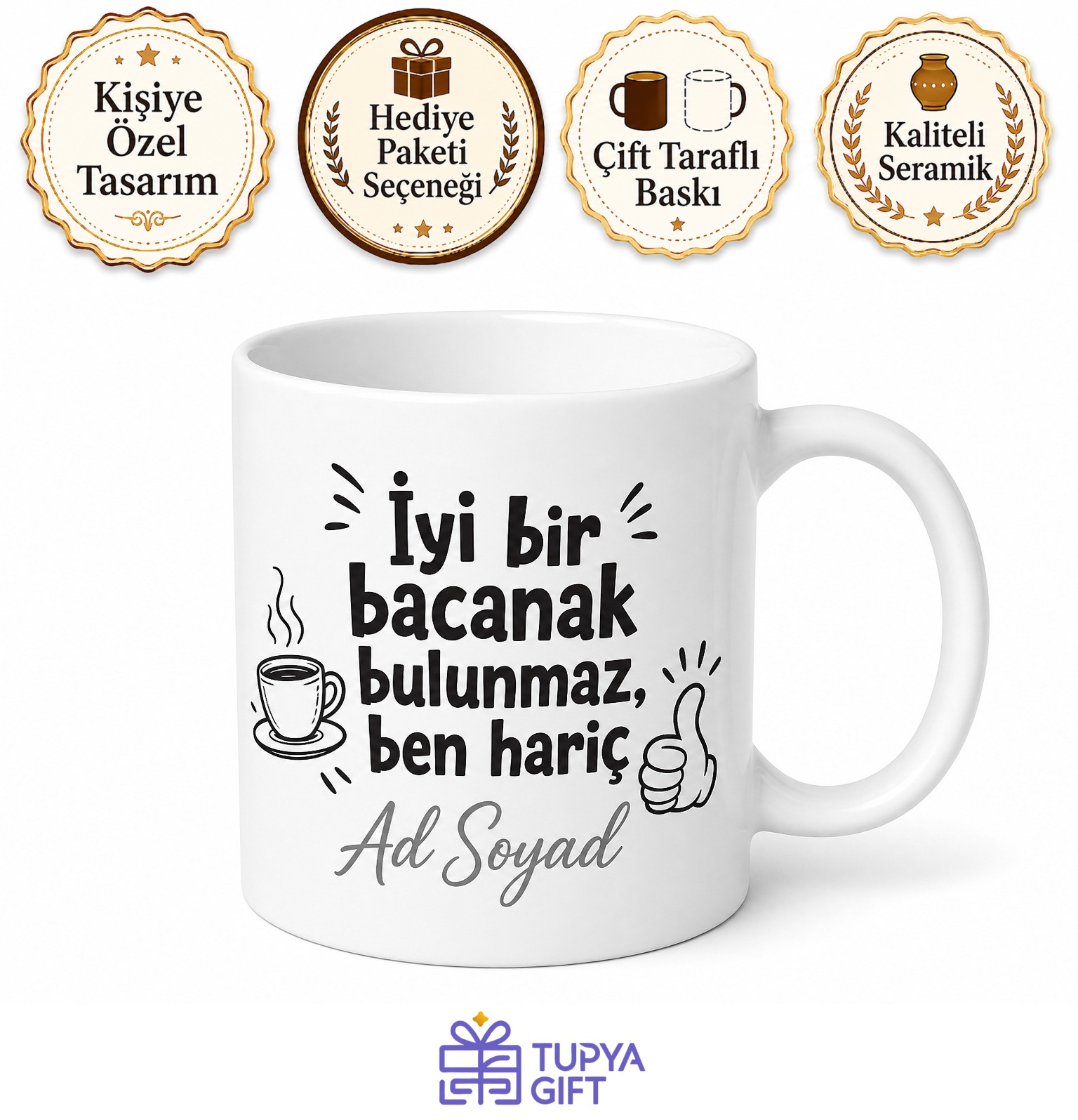 Bacanak Hediyesi Eğlenceli Tasarımlı Baskılı Kupa Bardak Komik Hediye