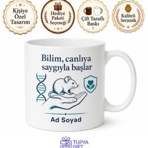 Laboratuvar Hayvanları Uzmanına Etik Araştırma Bilimsel Gelişim Kupa Hediye Bardak