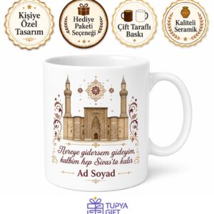 Sivas Temalı Kişiye Özel Baskılı Kupa Bardak Memleket Hediye