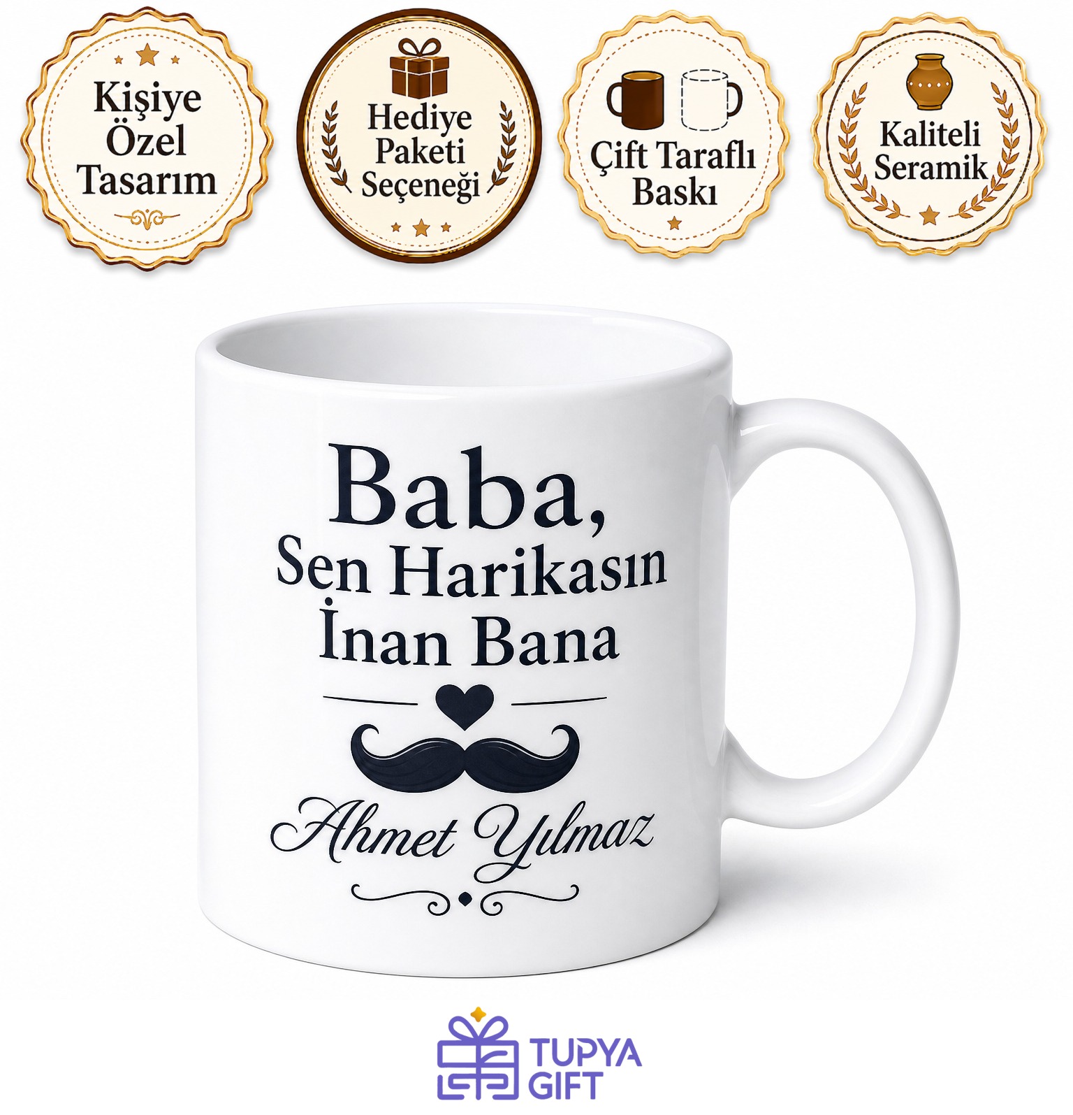 Baba Sen Harikasın İnan Bana Yazılı Kupa Bardak Babalar Günü Hediye