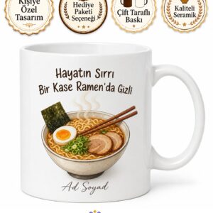 Ramen Sever Yazılı Baskılı Kupa Bardak Hediye Ramen Lover Porselen Mug