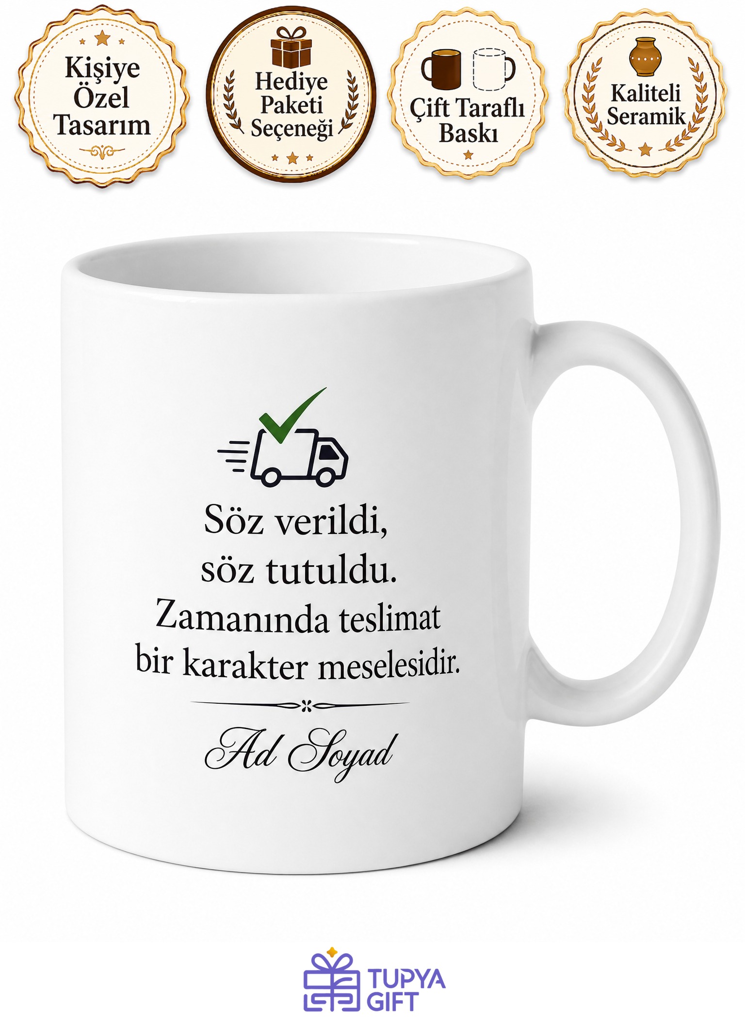 Tedarikçi Arkadaşa Zamanında Teslimat Müşteri Memnuniyeti Kupa Bardak Hediye
