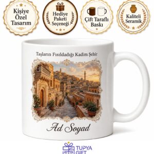 Midyat Tarihi Dokusu Kültürü Mardin Hatırası Kupa Bardak Hediye