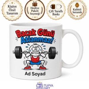 Squat Temalı Komik Spor Baskılı Kupa Bardak Fitness Hediye