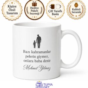 Olağanüstü Baba Yazılı Kupa Bardak Babalar Günü Özel Hediye Porselen