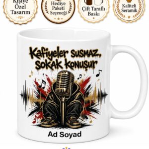 Rap Dinleyenlere Sokak Tarzı Bol Kıyafet Kafiye Ustası Kupa Bardak Hediye