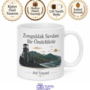 Zonguldak Memleket Temalı Kişiye Özel Baskılı Kupa Bardak Hediye