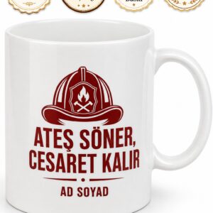 İtfaiyeciye Moral Veren Kupa Bardak Özel Tasarım Hediye Porselen