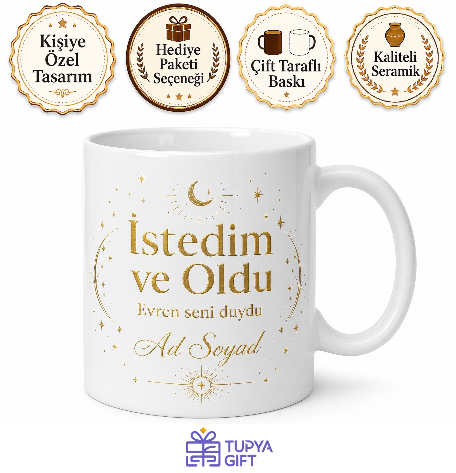 Evrensel Çekim Yasası İstedim ve Oldu Başarı Şans Kupası Hediye Bardak