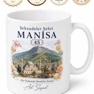 Manisa Plakalı Mesir Macunu Şehzadeler Şehri Spil Dağı Kupa Bardak Hediye