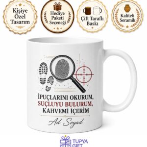 Suç Ve Polisiye Sevenlere Katil Kim Dedektiflik Zekası Esprili Kupa Bardak Hediye
