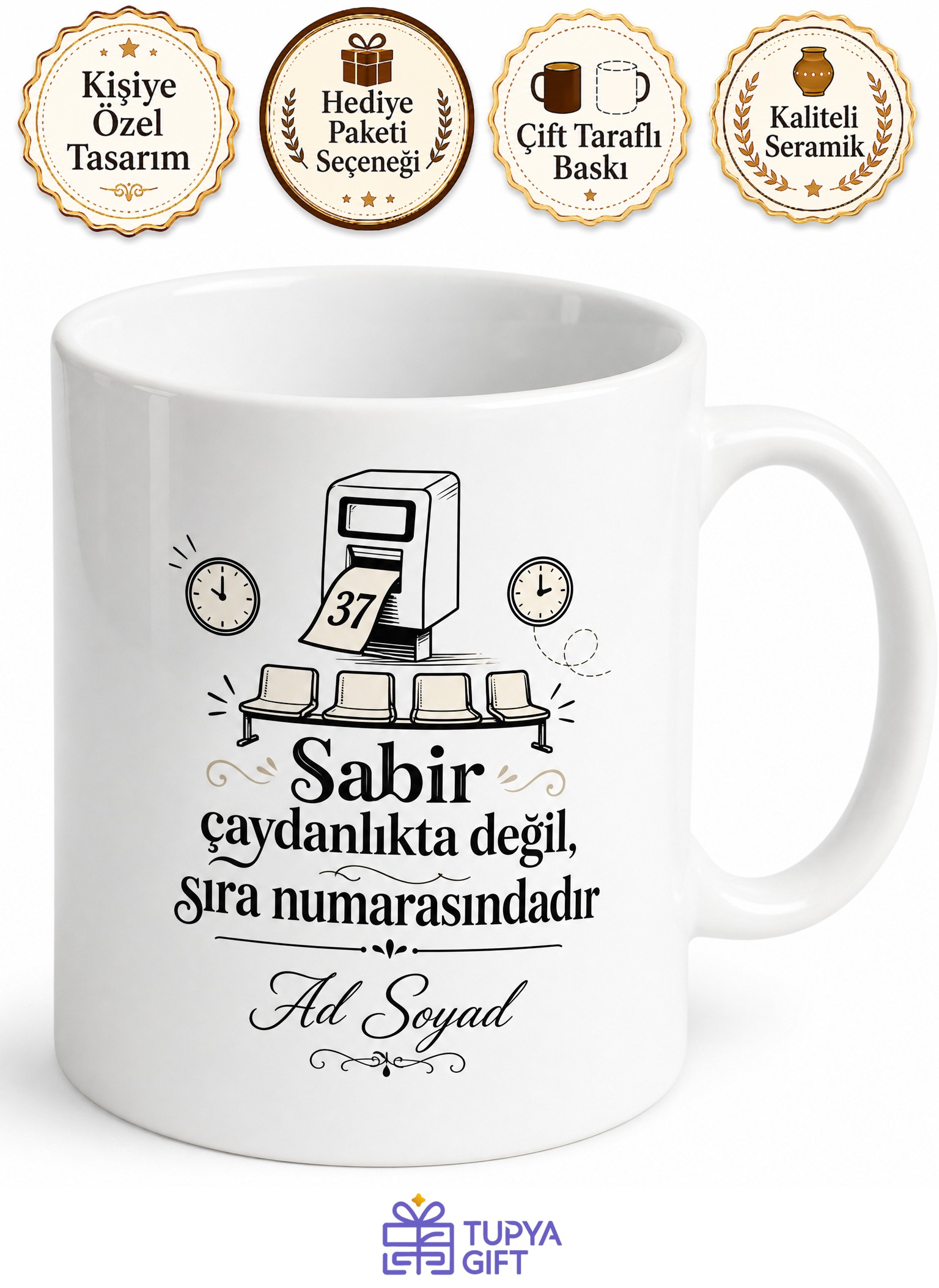 Kamu Kurumu Sıra Beklerken Sabır Kupası Komik Hediye Bardak Espri Kupa