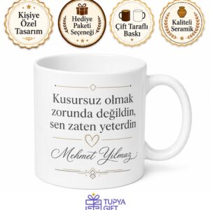 Kusursuz Baba Yazılı Kupa Bardak Babalar Günü Hediyesi Özel Tasarım