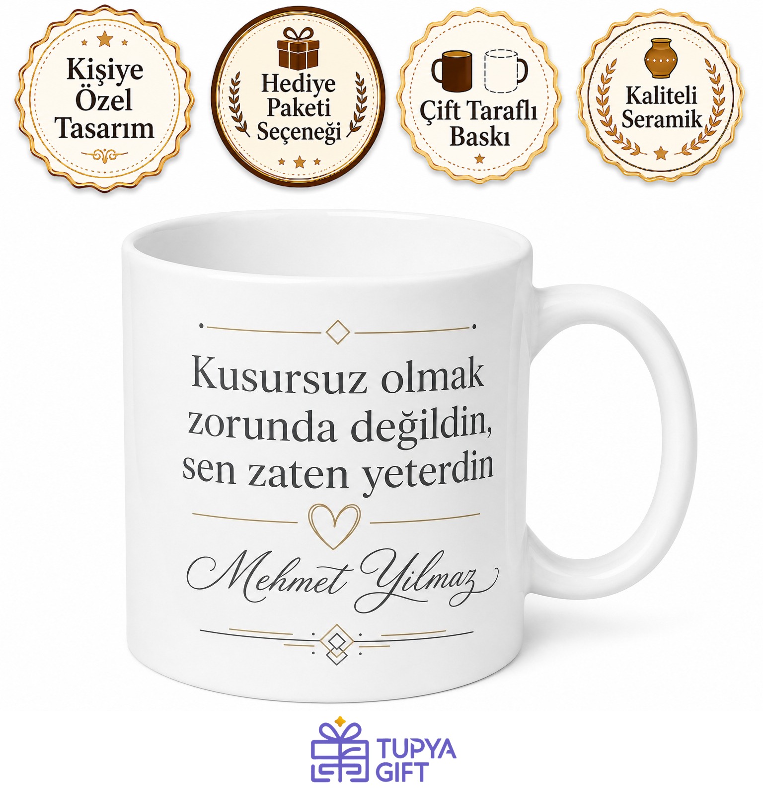 Kusursuz Baba Yazılı Kupa Bardak Babalar Günü Hediyesi Özel Tasarım