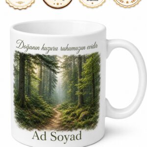 Bolu Orman Yolu Temalı Kişiye Özel Kupa Bardak Doğa Hediye Mug