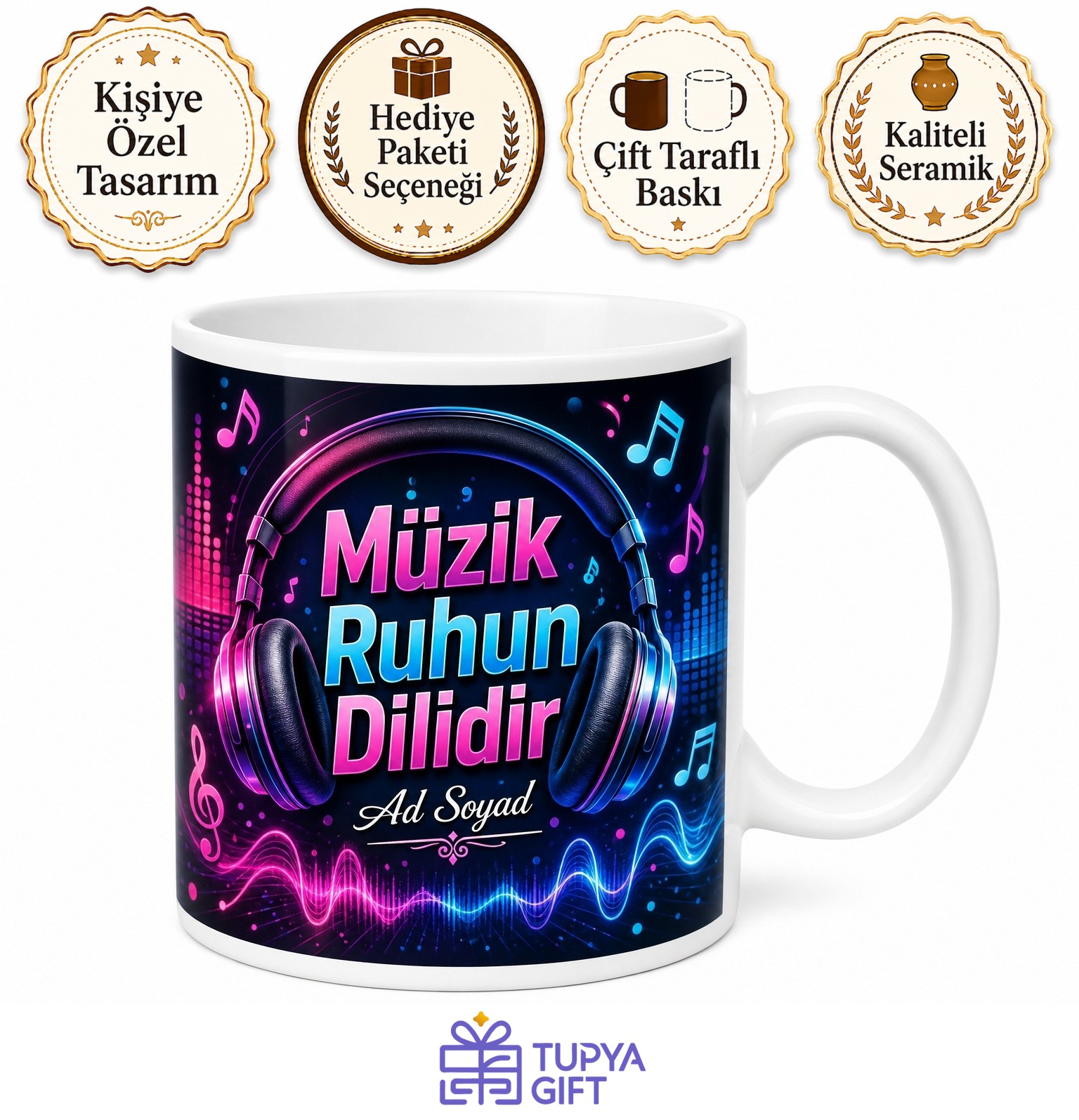 Pop Müzik Ritim ve Dans Kupası Enerjik Gençlere Özel Tasarım Hediye Bardak