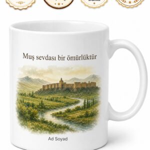 Muş Memleket Temalı Kişiye Özel Baskılı Kupa Bardak Hediye