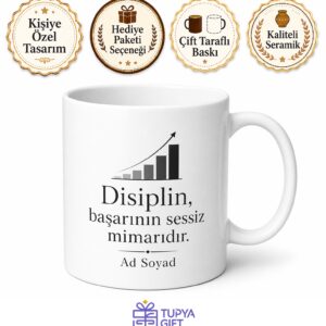 Düzenli Çalışan İçin Kişiye Özel Motivasyon Baskılı Kupa Bardak Hediye
