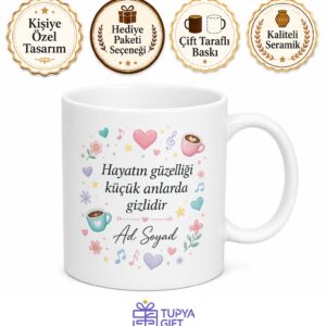 Kişiye Özel Kupa Bardak Hediyelik Karışık Tasarım İsimli Baskılı Hediye