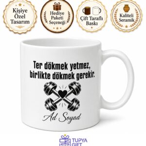 Kişiye Özel Spor Arkadaşı Baskılı Kupa Bardak Motivasyon Hediyesi