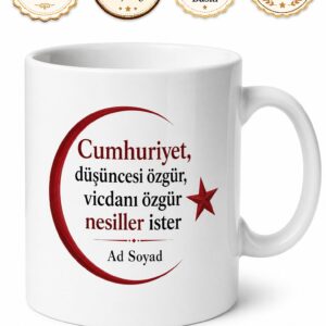 Atatürk İlkelerine Bağlı Gençlere Cumhuriyetin Yılmaz Bekçileri Kupa Bardak Hediye