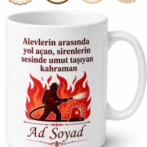 İtfaiye Şoförüne Acil Çıkış Siren Sesleri Yangına Müdahale Kupa Bardak Hediye
