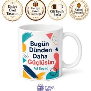 Motivasyon Desenli Baskılı Kupa Bardak Günlük İlham Hediyesi Porselen Mug