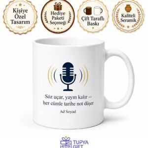 Spiker Canlı Yayın Ciddiyeti Kupa Bardak Hediye Özel Tasarım Porselen Mug