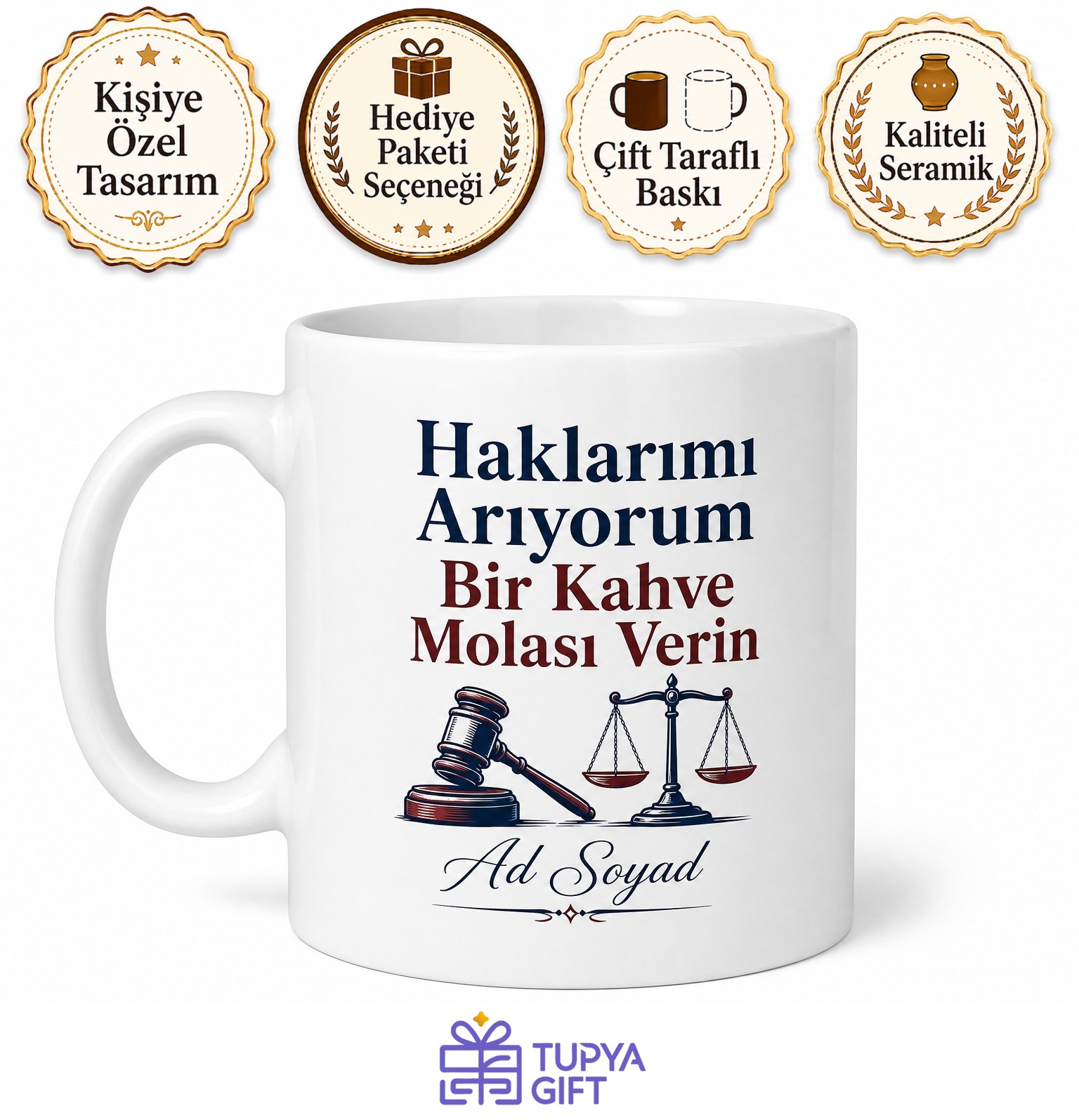 Tüketici Hakları Hakem Heyeti İade İptal Adalet Temalı Kupa Bardak Hediye
