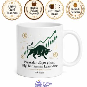 Ekonomi Borsa Finans Kupa Boğa Piyasası Grafik Ekonomist Hediye Bardak