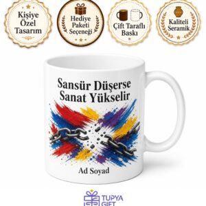 Sanat Sansürüne Karşı Duranlara Özgür Fırçalar Sınırsız İfade Kupa Bardak Hediye