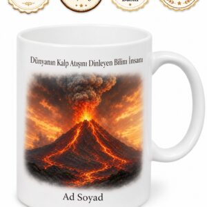 Volkan Bilimcisine Kül Bulutu Aktif Yanardağ Magma Akıntısı Kupa Hediye Bardak