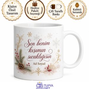 İsme Özel Kışımın Sıcaklığı Yazılı Kupa Bardak Hediye Özel Tasarım