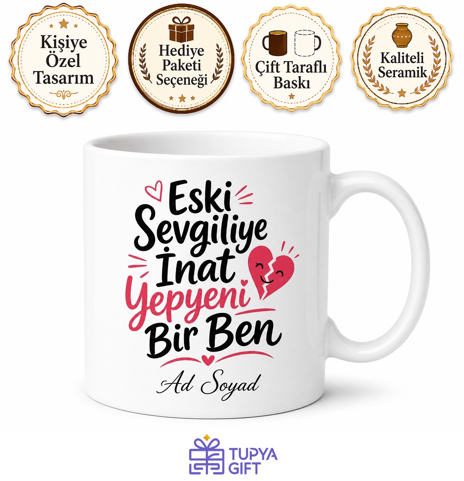 Eski Sevgiliye İnat Yepyeni Bir Ben Esprili Ayrılık Kutlaması Kupa Bardak Hediye