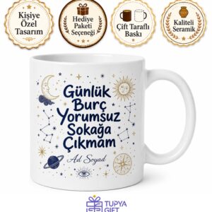 Günlük Burç Yorumsuz Sokağa Çıkmayan Astroloji Delisi Kupa Bardak Hediye