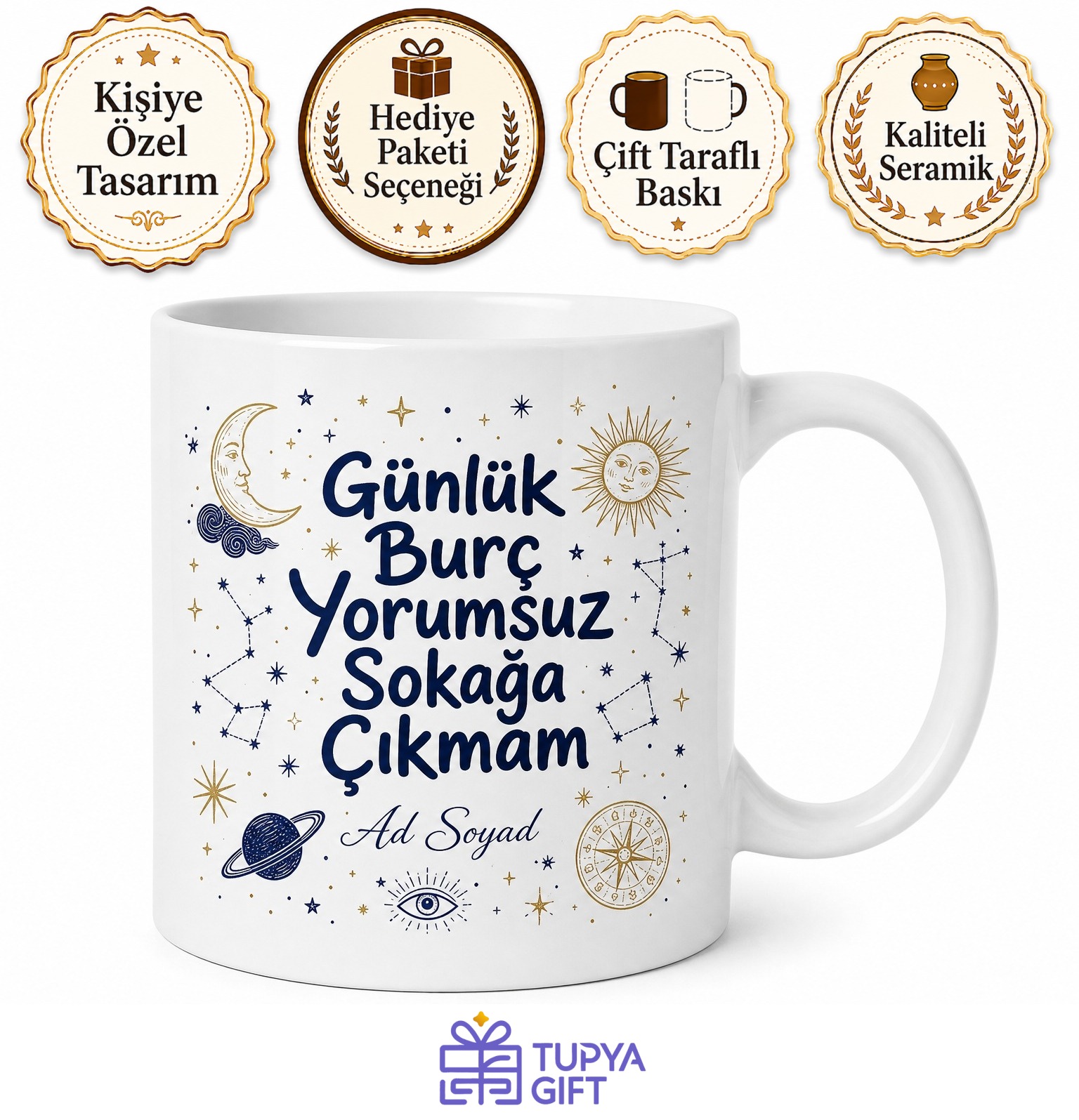 Günlük Burç Yorumsuz Sokağa Çıkmayan Astroloji Delisi Kupa Bardak Hediye